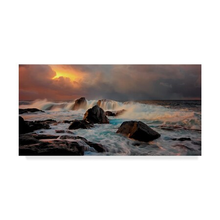 Trademark Fine Art Bjorn A Hveding 'After Storm Wave' Canvas Art, 24x47 1X07342-C2447GG